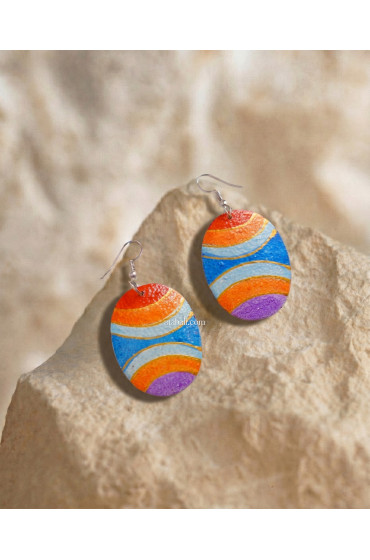 Hand Painted Wooden Earrings